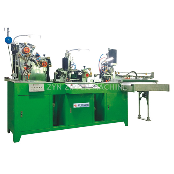 HY-880J 全自動金屬拉鏈三段工序連體機（穿頭、上止、切斷）